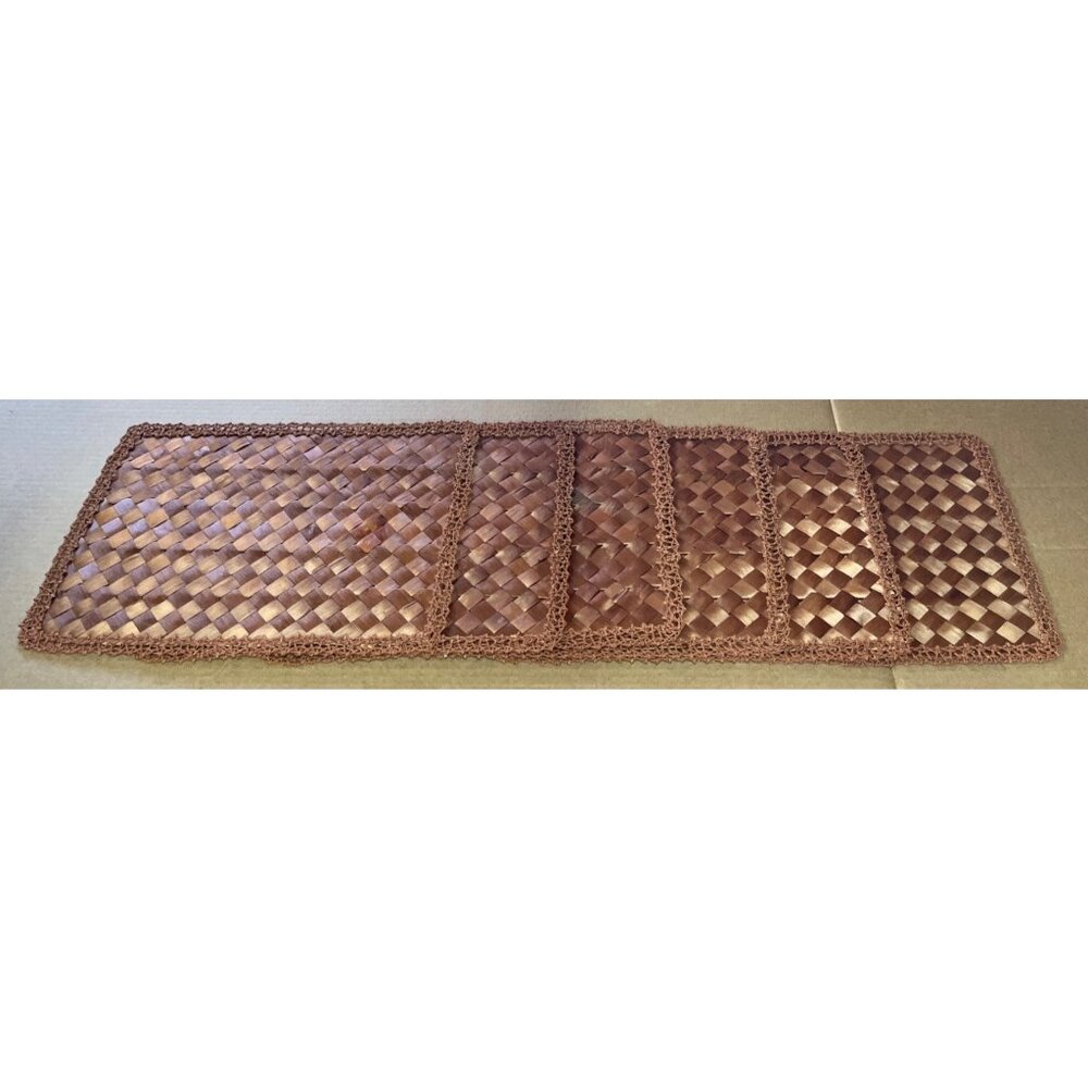 6 Bamboo Style Weaved Woven Hallie St. Mary Place Mats Italy